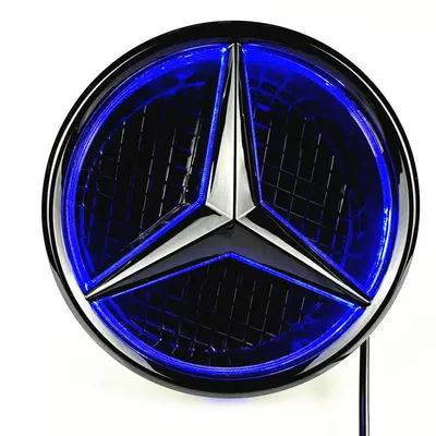 Car logo — original car logo - w205-rotary-type-applicable-to-various-models-black-edge-blue-light