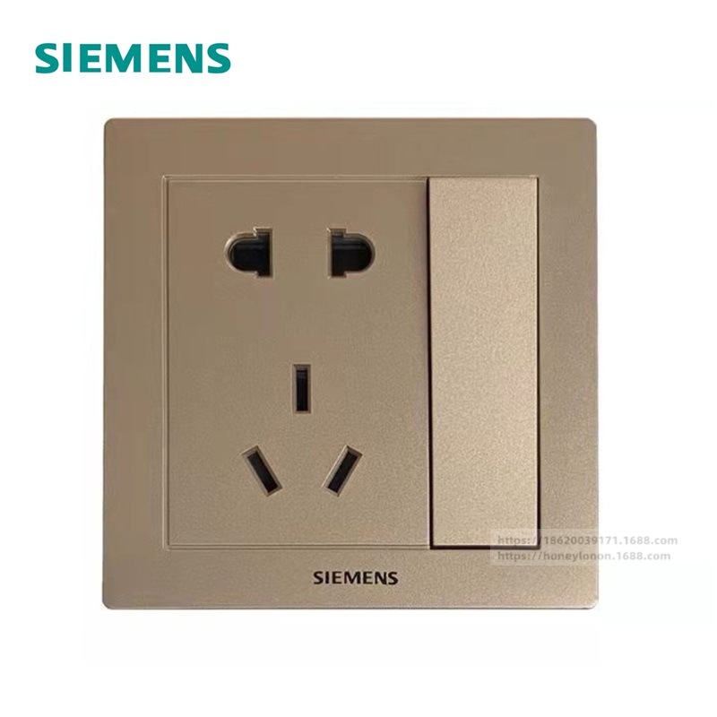 SIEMENS/西门子 致尚 日曜金 二三极插座带单控开关 5UB13243NC03