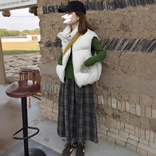 251029-158    秋冬百搭复古英伦加厚毛呢格纹半身裙
