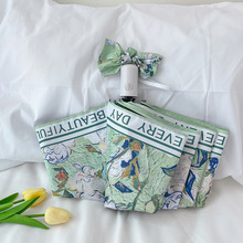 绿色玫瑰ins森系高颜值雨伞全自动结实加厚晴雨两用防紫外遮阳伞