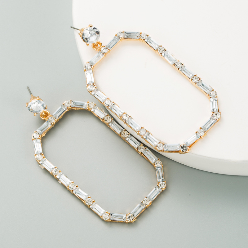 Earrings Classification Fashion Flower Diamond Alloy Artificial Gemstones Earrings
