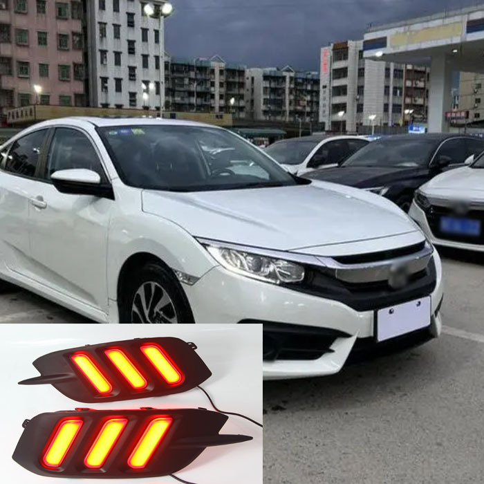 Aplicable a la décima generación de luces de barra trasera Civic Mustang luces traseras modificadas luces de freno luces de dirección de flujo