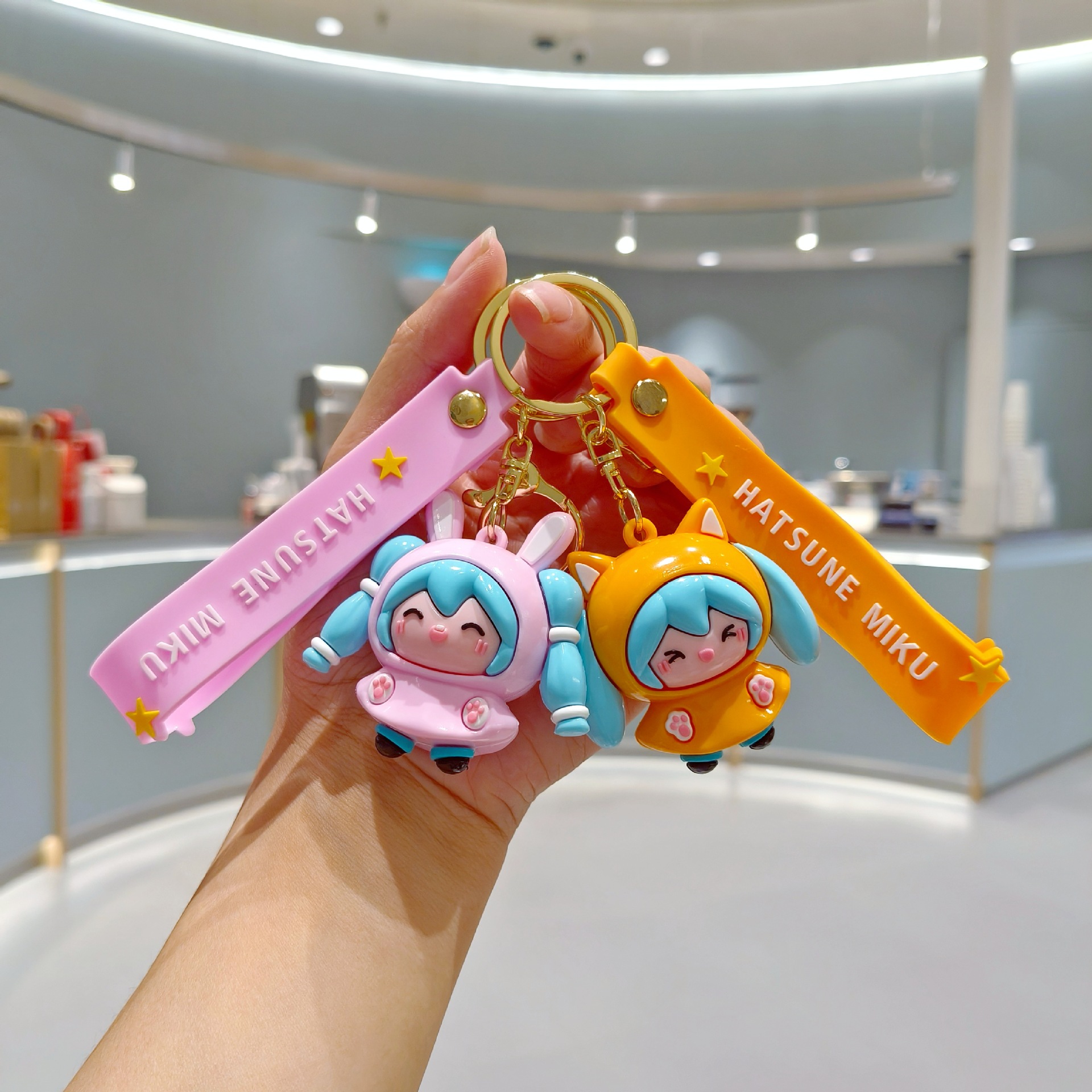 Hatsune Miku Cartoon Keychain Cute Girls Bag Pendant Doll Machine Gift Children's School Bag Accessories Wholesale