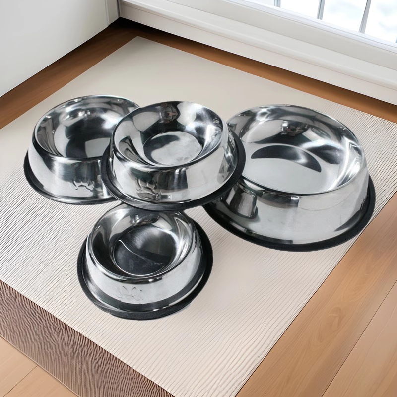 Tacos de acero inoxidable para mascotas, garras de perro, impresión de acero, anti-voltar, anti-slip, anti-oxidante, agua potable, alimentación para perros, tazón para gatos