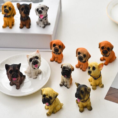 Creative 12 Dog Dogs Resin Ornament Car Accessories Home Decor Birthday Gift Business Opening Gift