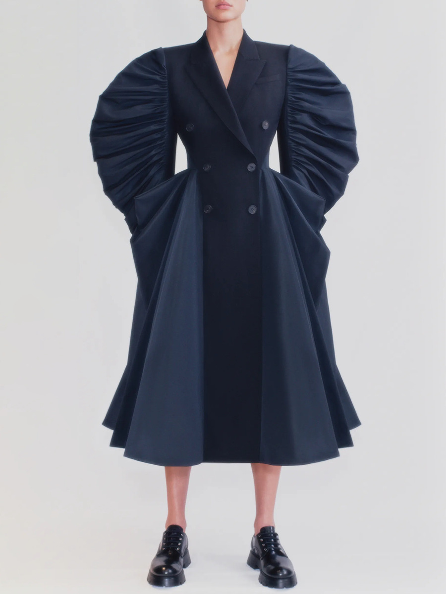 French Retro Style High-End Waist-Cinching Mid-Length Windbreaker 2026 Spring New Style Lapel Double-Breasted Outwear for Women