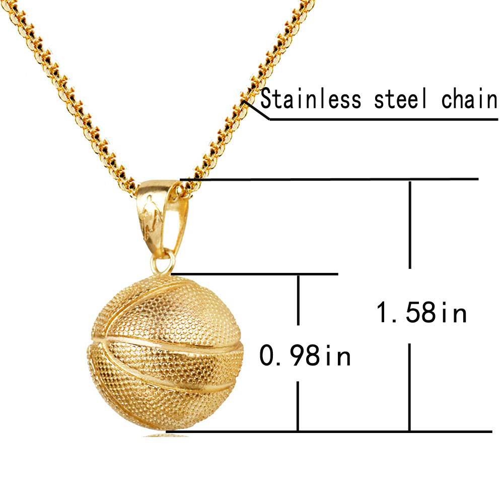 Sports Basketball Football Alloy Plating Men's Pendant Necklace display picture 1
