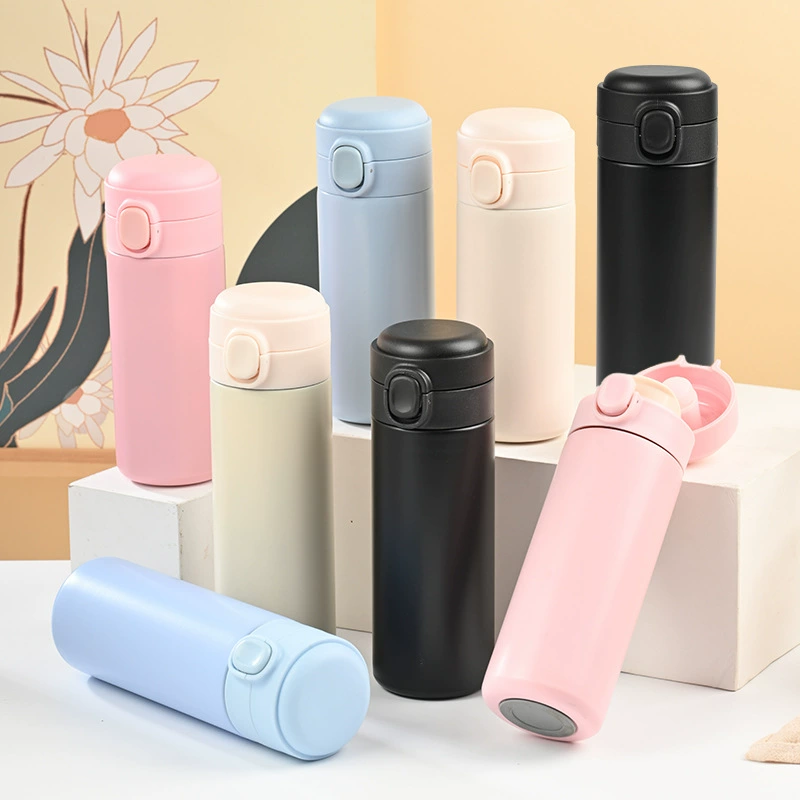 Портативная термокружка с крышкой-крышкой, из нержавеющей стали, для воды, стильная, для студентов, простая, для прямого питья, креативная, для домашнего использования