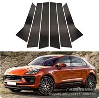 Специальный Porsche Porsche Macan Mackay 2014-2022 Окна декоративные дверные рамы яркие черные наклейки