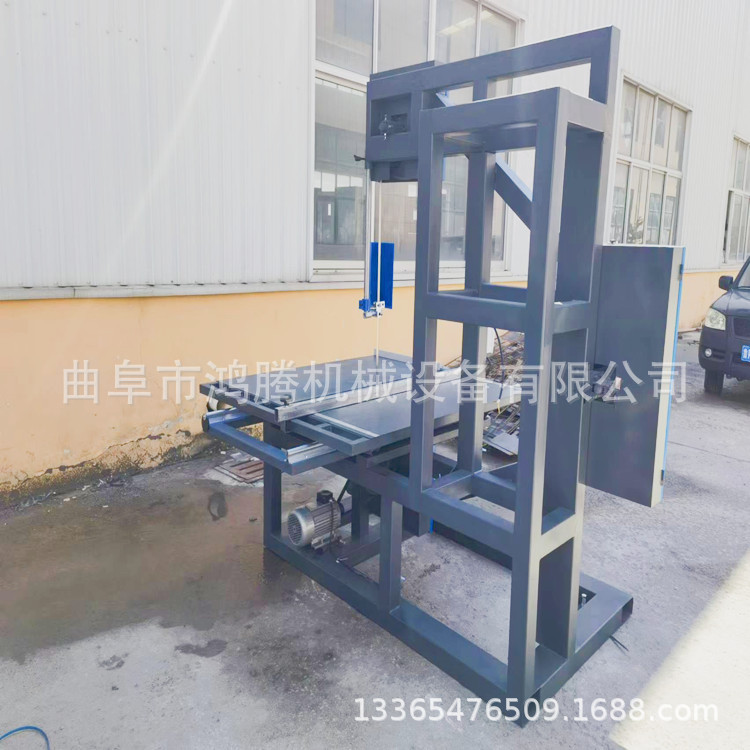 鸿腾新款木工带锯机 不锈钢台面耐磨石墨切割滑轨推台带锯机价低