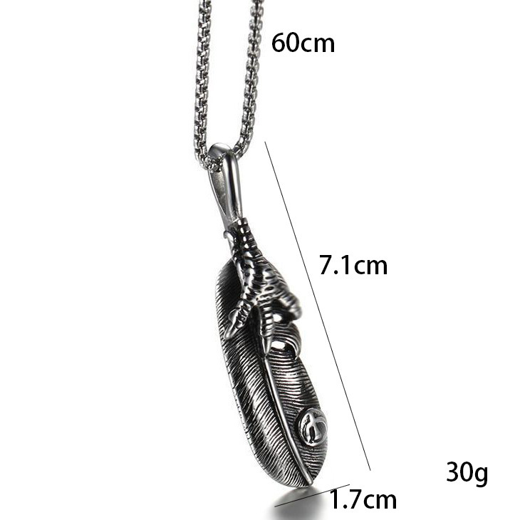 Pendentif collier plume griffe d aigle style ethnique mixte_voghion.com