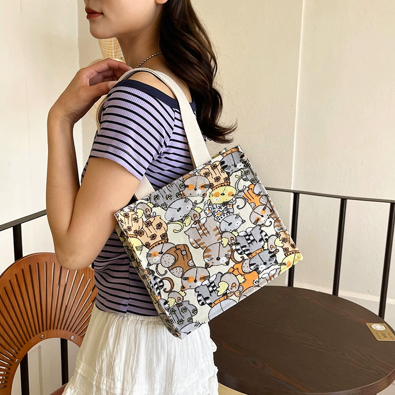 Модная модная холщовая сумка интернет-знаменитостей для работы, сумка для обеда, сумка для ланча, сумка для мамы на работу.