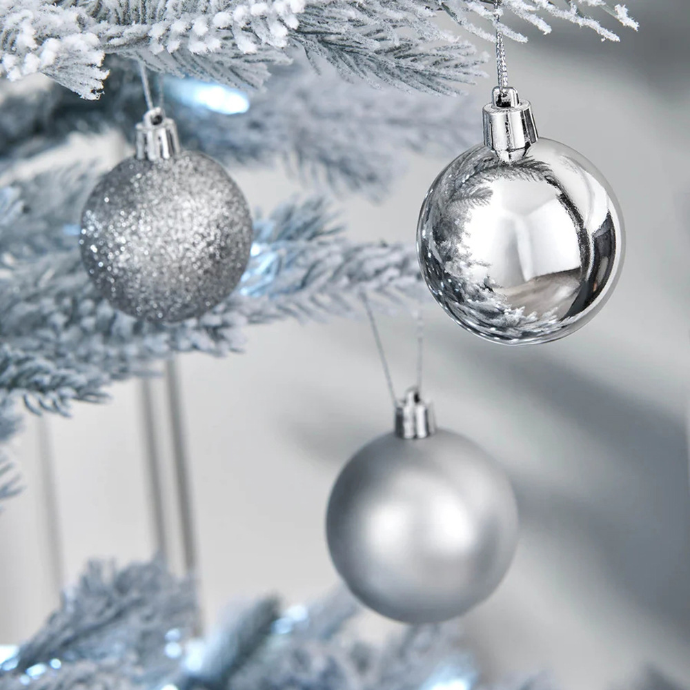 Bolas de Navidad galvanizadas de plástico de 8CM bola de oro de polvo adhesivo bola de brillo bola de brillo colgante artículos festivos decoración de ventanas