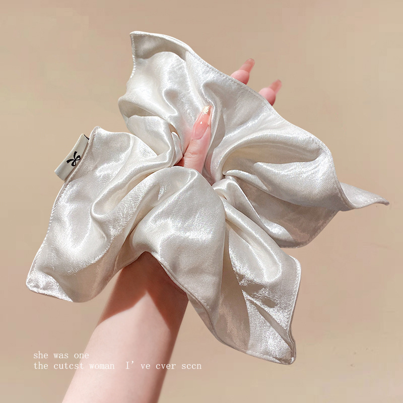 샴페인 화이트 [새틴 스퀘어 머리끈]