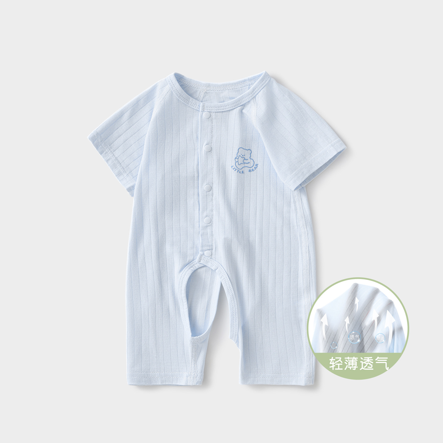 Unisomas de verano para bebés mangas cortas delgadas transpirables pijamas de entrepierna abierta ropa de verano bebé