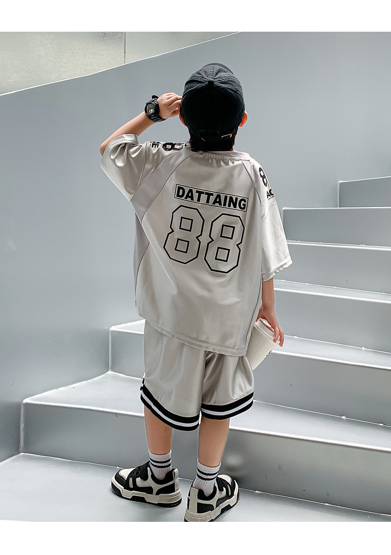 Trendiger Kinder-Basketballanzug Sommer, 2024 New Jersey, zweiteiliges Set für große Jungen-Sportbekleidung, Sommer_voghion.com