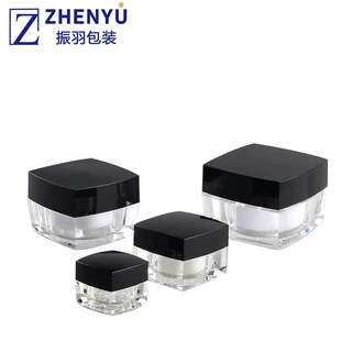 全套四方膏霜瓶亚克力四方膏霜瓶15g双层面霜瓶50克pmma四方瓶10g