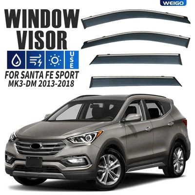 Santa Fe Rain Hyundai, Rain shield - standard-packaging-without-logo-north-america-santa-fe-sport-mk3-dm-2013-2018-pc-with-bright-strip-rain-shield