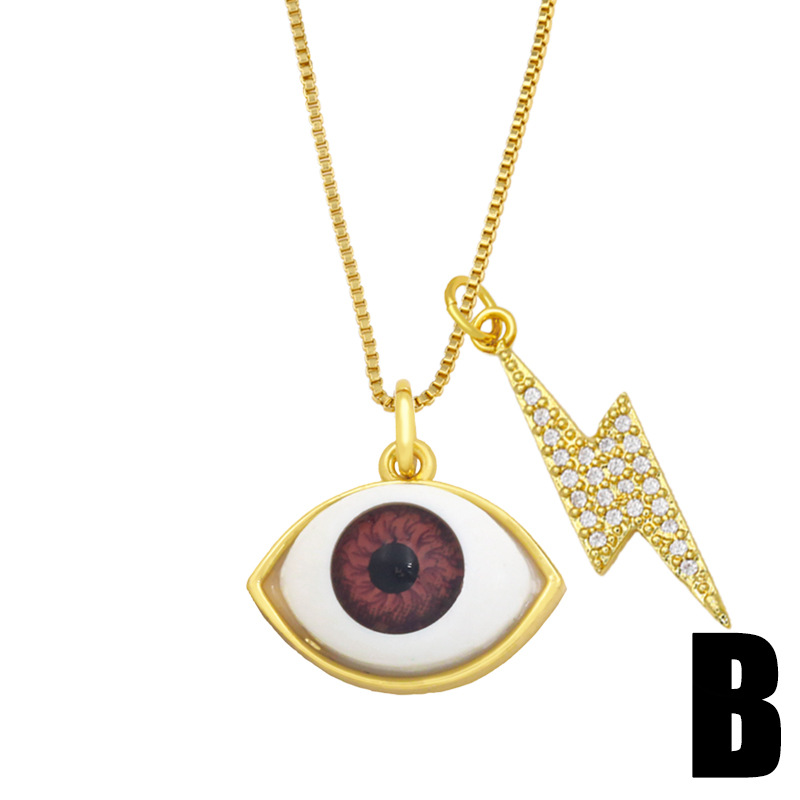 demon eye lightning pendant fashion necklace wholesale jewelry Nihaojewelry