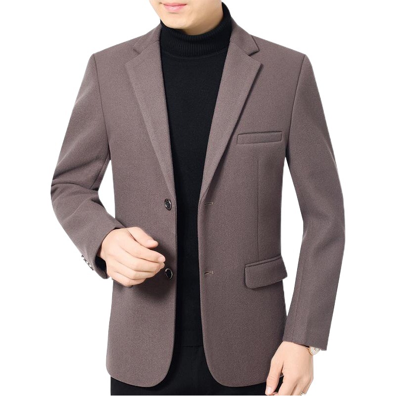 2023 primavera y otoño nueva chaqueta de traje de hombre de mediana edad casual sin planchar chaqueta de papá de hombre traje de lana