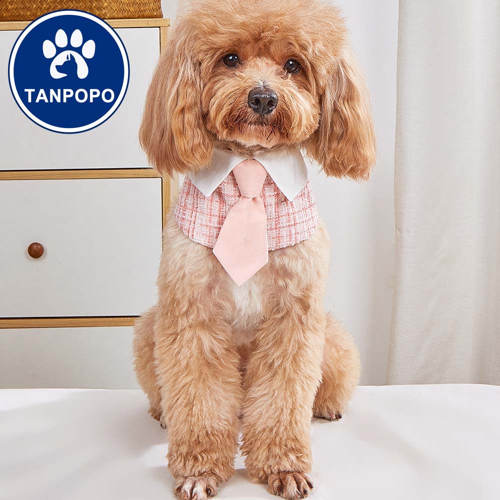 Tanpopo rayas impreso perro saliva Toalla de dibujos animados pajarita perro mascota perro grande bufanda ropa al por mayor
