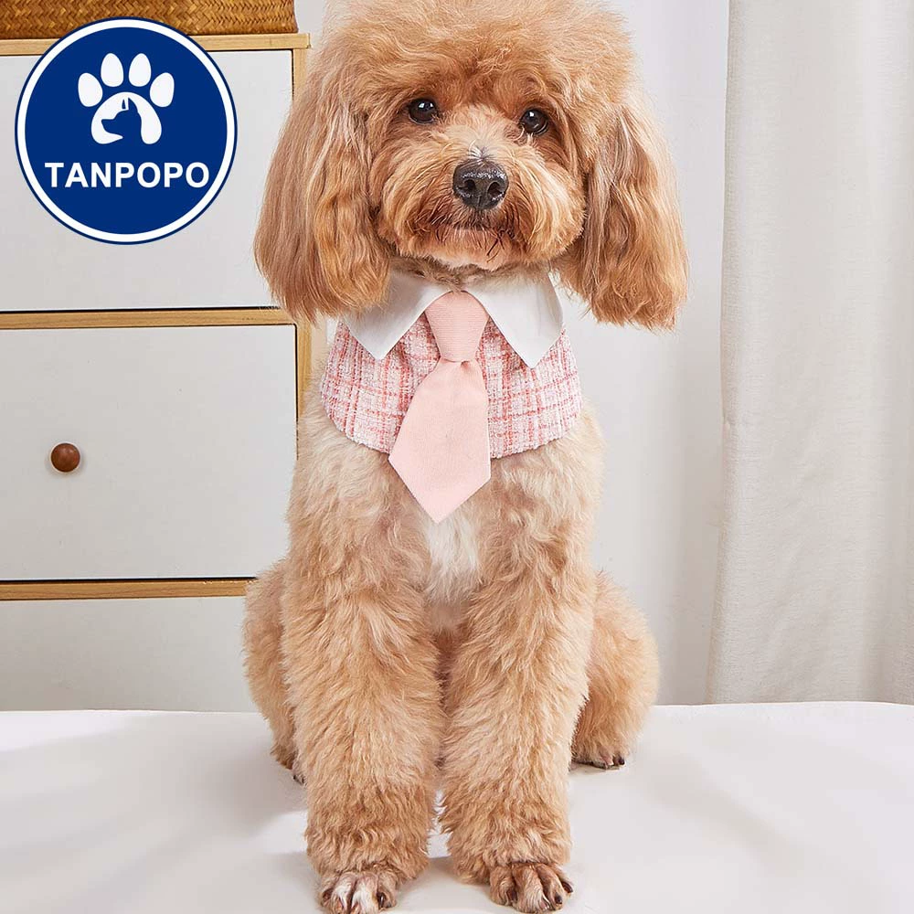 Tanpopo полосатый печатных собака слюны полотенце мультфильм галстук-бабочка собака большая собака шарф одежда оптом