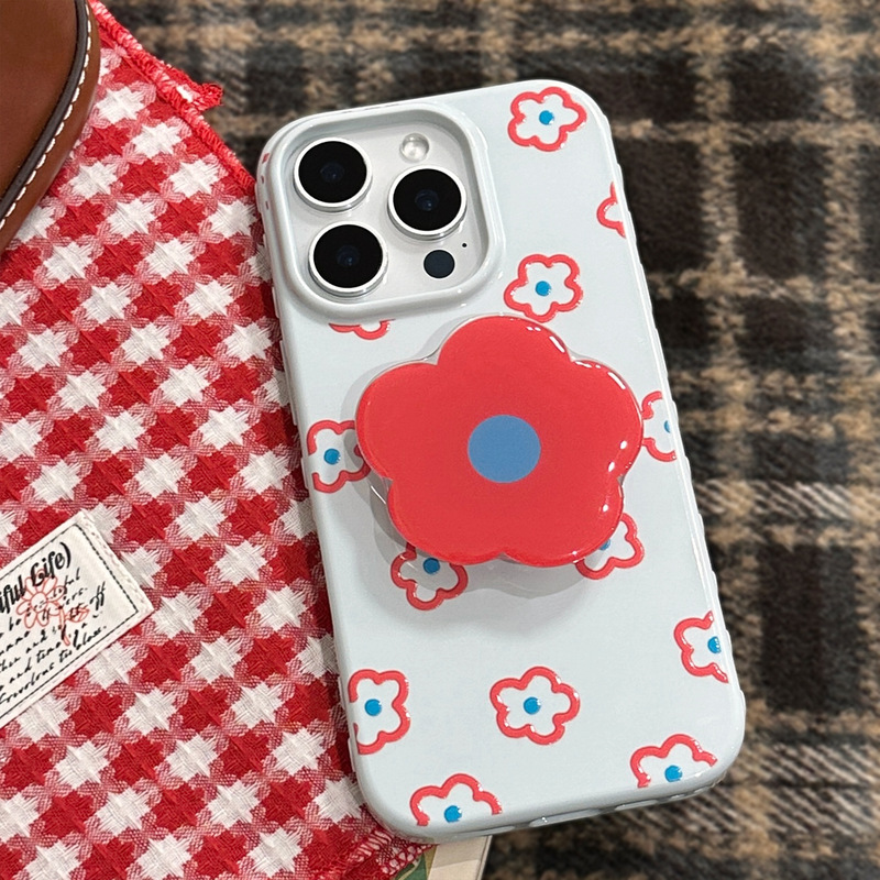 小红花支架苹果16手机壳iphone17适用12代发15promax韩系13全包软|undefined
