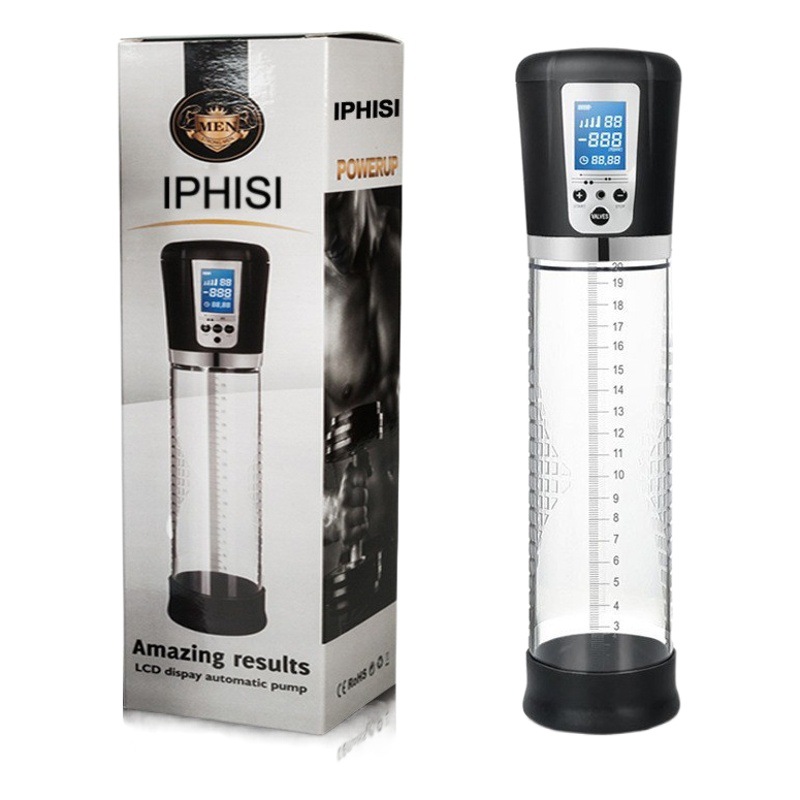 IPHISI LCD spa Taza eléctrica pene bomba masculina Ampliación de carga juguetes sexuales ejercitador juguetes adultos del sexo