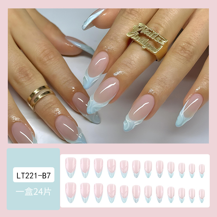 Parche de uñas postizas, uñas francesas europeas y americanas, uñas de uñas de uñas de uñas de diamantes de uso transfronterizo, productos terminados al por mayor de nails