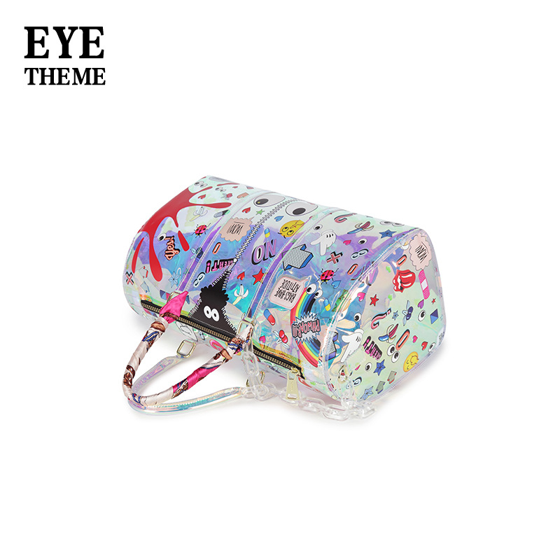 Gran capacidad de viaje bolsa de almacenamiento personalizada crossbody bolsa unisex moda jalea láser bolsa impresa estudiante bolsa
