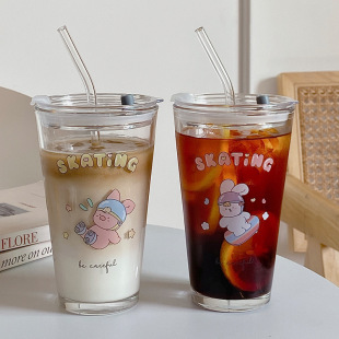 Boli beauty high-value ins Wind glass sippy cup water Cup exquisite glass coffee cup simple Milk Cup