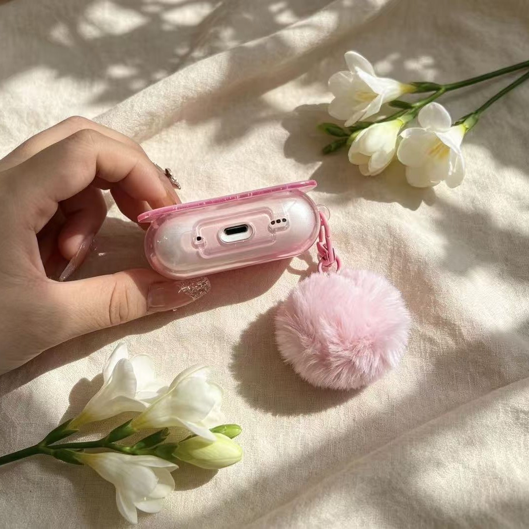 Rosado romántico caso de auriculares de cerezo para Airpods4 Apple Bluetooth auriculares caso de protección Airpods pro3