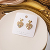 Small earrings heart shaped, Korean style