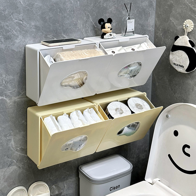 Side Cabinet Next to Toilet Toilet Toilet Wall Small Wall Cabinet Sanitary Napkin Storage Rack Storage Box Storage Cabinet Narrow Side Cabinet