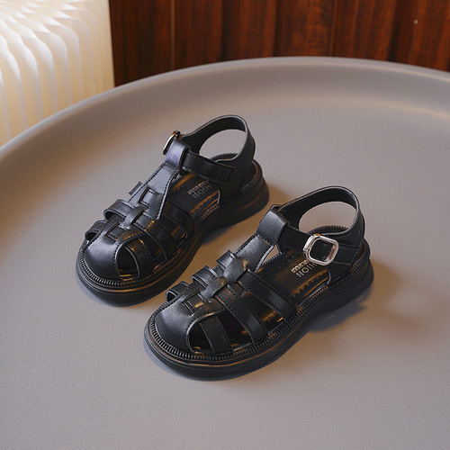 Girls' Shoes Sandals 2024 Summer New Children's Shoes Soft Bottom Internet Celebrity Girls' Roman Sandals Summer Style for Middle and Large Children