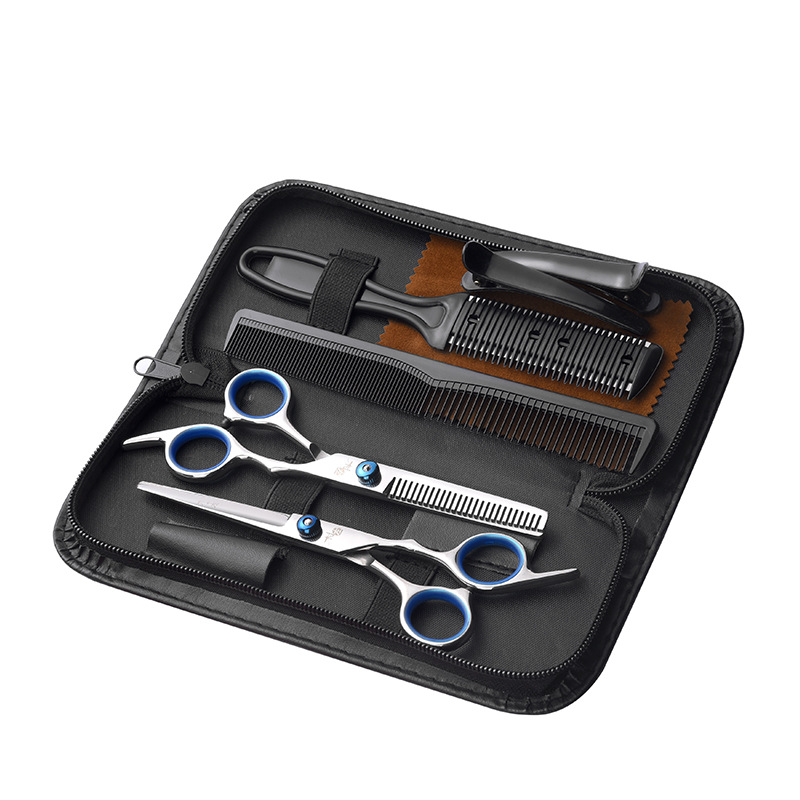 11-pieza tijeras de peluquería para el hogar herramientas de traje tijeras de dientes planos tijeras de adelgazamiento tijeras de pelo corte de pelo al por mayor