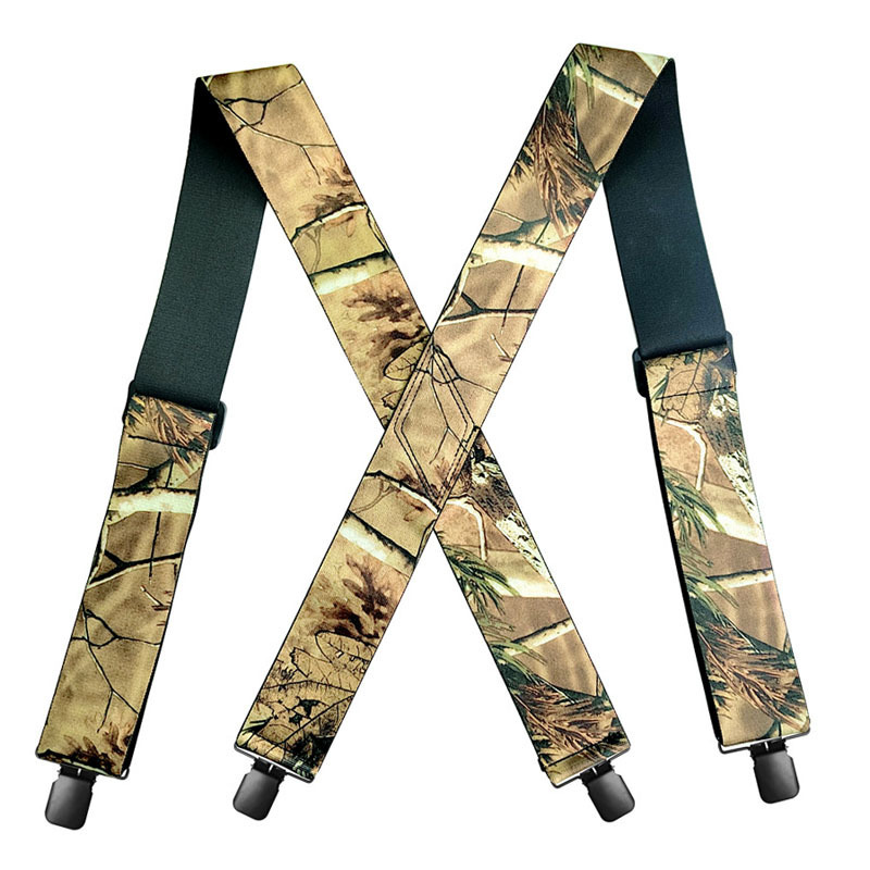 New riding 5cm elastic tactical strap camouflage middle-aged youth four clips outdoor multi-functional suspenders with black clip