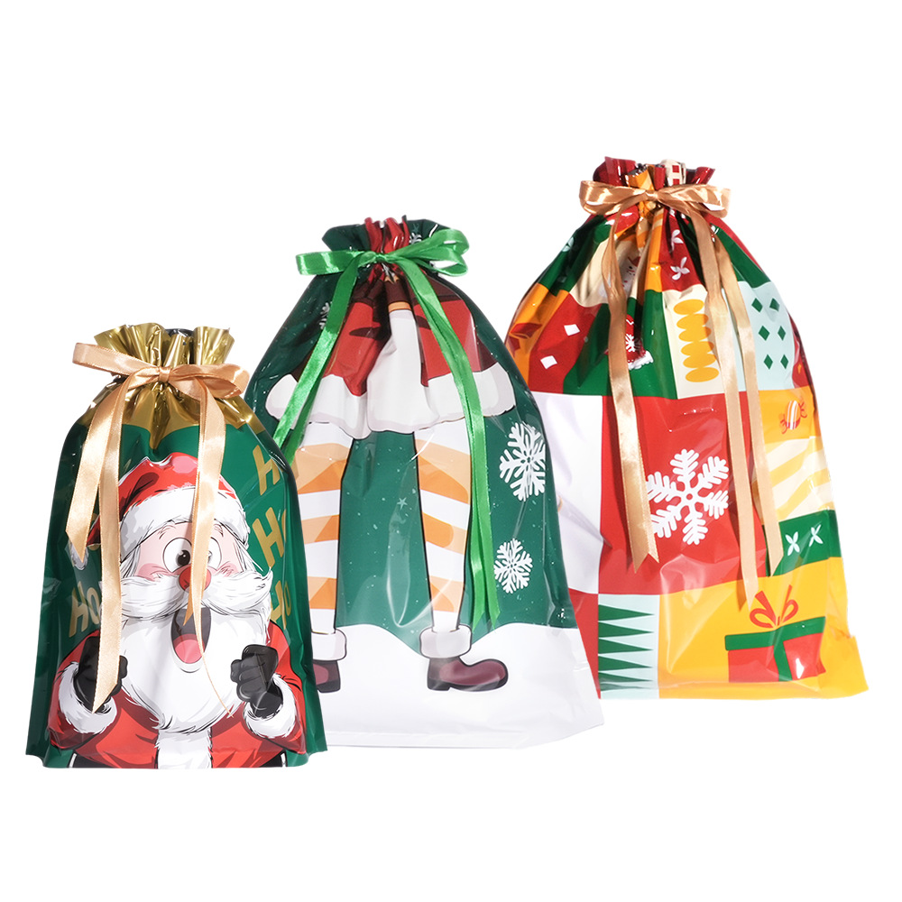 Navidad limitada bolsillo de cuerda de tracción transfronterizo para regalos de vacaciones bolsas de dulces embalaje de regalos venta caliente spot