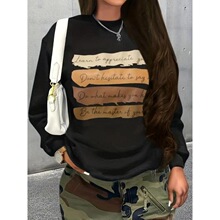 P 24683 Custom Letter Print Sweatshirt ��ĸӡ���l��