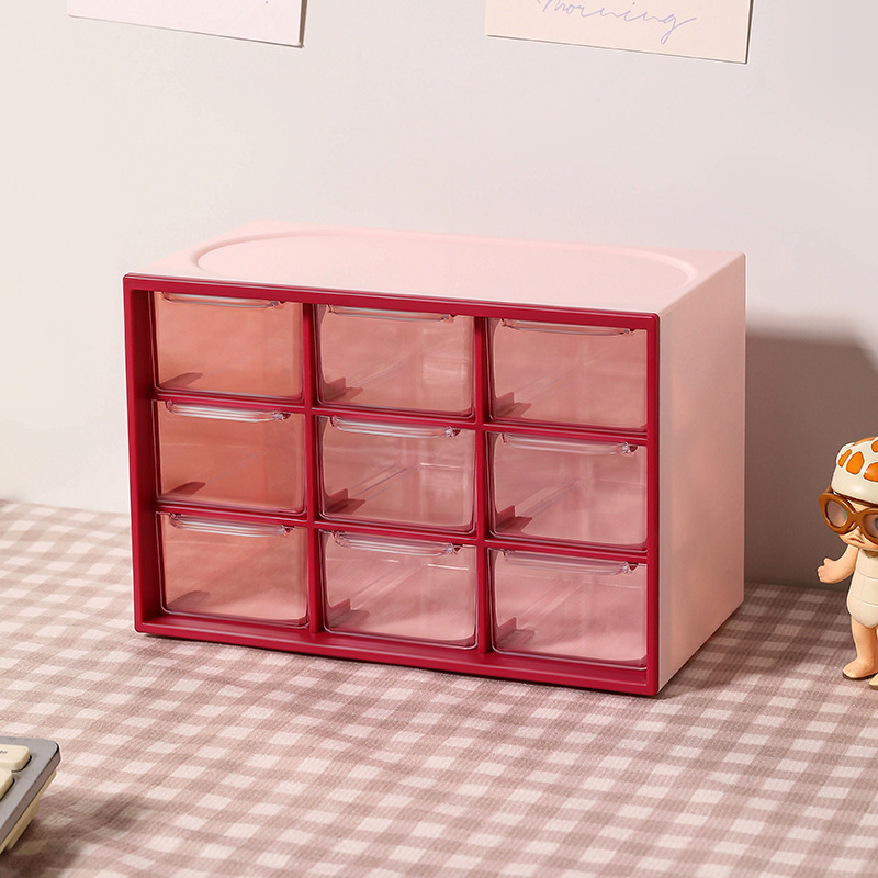 El escritorio de nueve Palacios tipo cajón contiene la caja, la Caja de pegatinas de guka, el Gabinete de joyas femeninas del escritorio se divide en pequeñas casillas para ordenar el contenido.