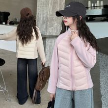 儿童新款拼接轻盈轻薄羽绒服 秋冬90%白鸭绒羽绒内外穿保暖外套潮