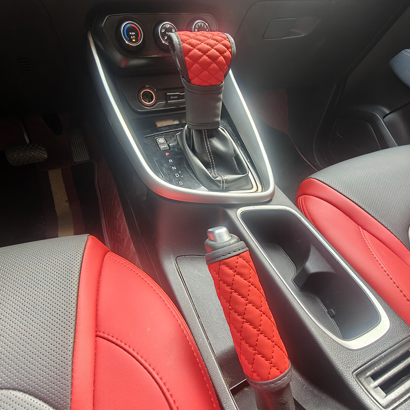 Car Shoulder Pad Set 5-Piece Set Universal Car Gear Shift Cover Handbrake Cover Shoulder Pad Cover Steering Wheel Cover Cross-Border