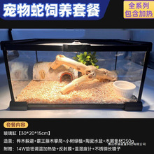 宠物蛇饲养套装爬虫箱雨林缸造景玻璃缸蝎蜥蜴守宫蛇苗繁殖保温箱