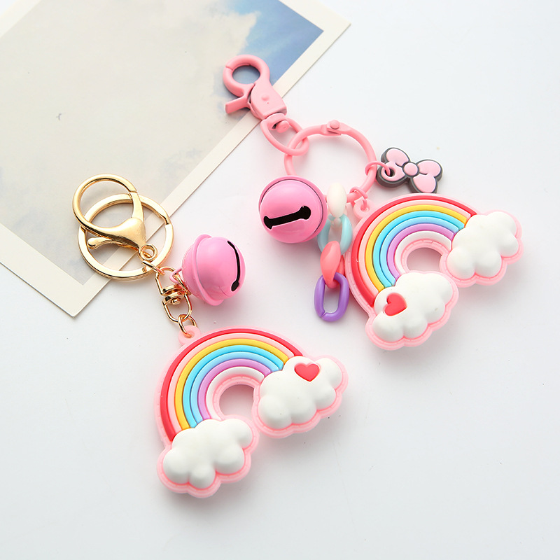 Cartoon Style Rainbow Alloy Silica Gel Unisex Keychain display picture 4