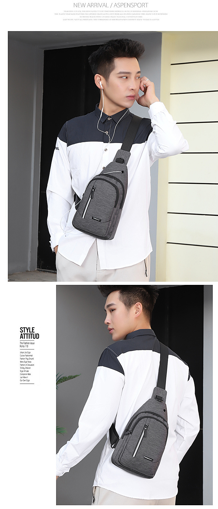【 Business Chest Bag 】 Men's crossbody bag, casual large-capacity chest bag, Korean style versatile chest bag wholesale and consignment undefined