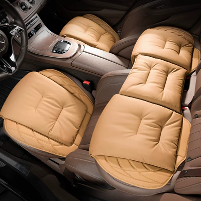 Suitable for Haver Dog H6 Seat cushion, seat cover - s-model-anti-fouling-leather-golden-brown-three-piece-set-for-front-and-rear-rows