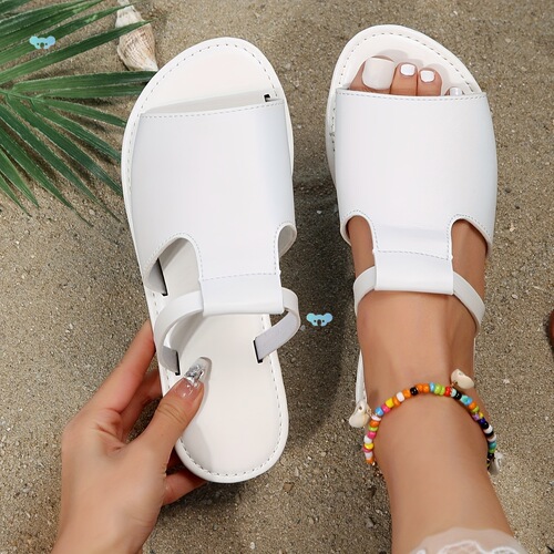 Women's Solid Color Slides Stylish Lightweight Flat Slip