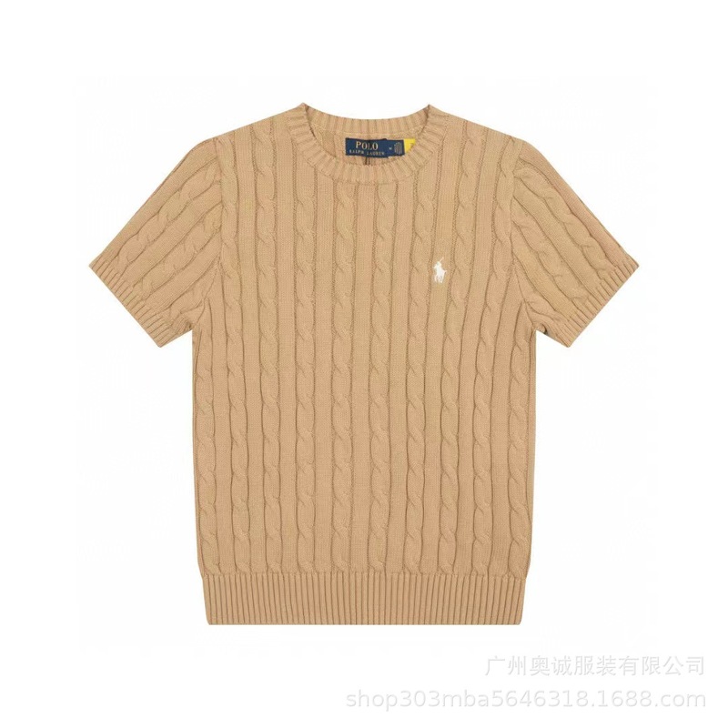 クロスボーダー 25ss ラルフローレン スモールロゴ ラウンドネック ピュアコットン レディース ニット 半袖 カジュアル ファッション 万能 Tシャツ|undefined
