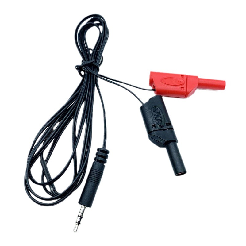 黑色音频DC耳机线 3.5立体对香蕉头 音频耳机线 发烧音质测试线