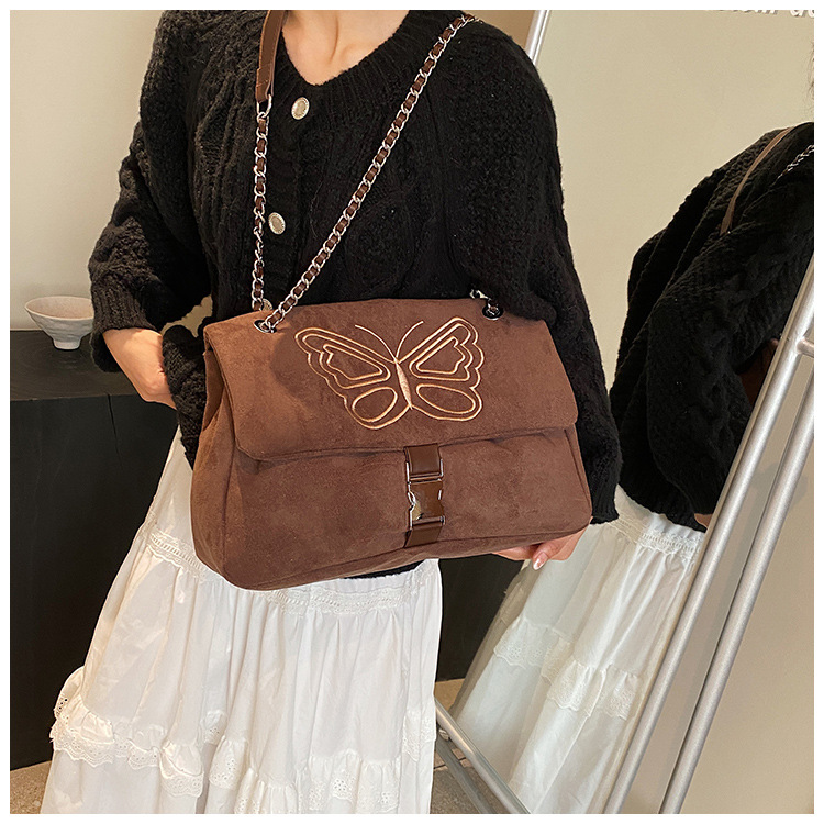 Nuova borsa a tracolla con catena monospalla di grande capacità, borsa da donna, borsa a tracolla con farfalla ricamata, borsa Maillard_voghion.com
